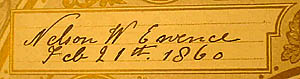 Nelson W. Ewence Feb 21st 1860